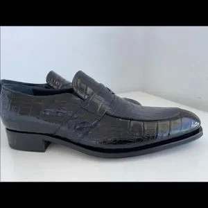 Caporicci 3321 Alligator Penny Loafers Shoes Black Caporicci | Shoes | Caporicci 332 Alligator Penny Loafers  main image 3